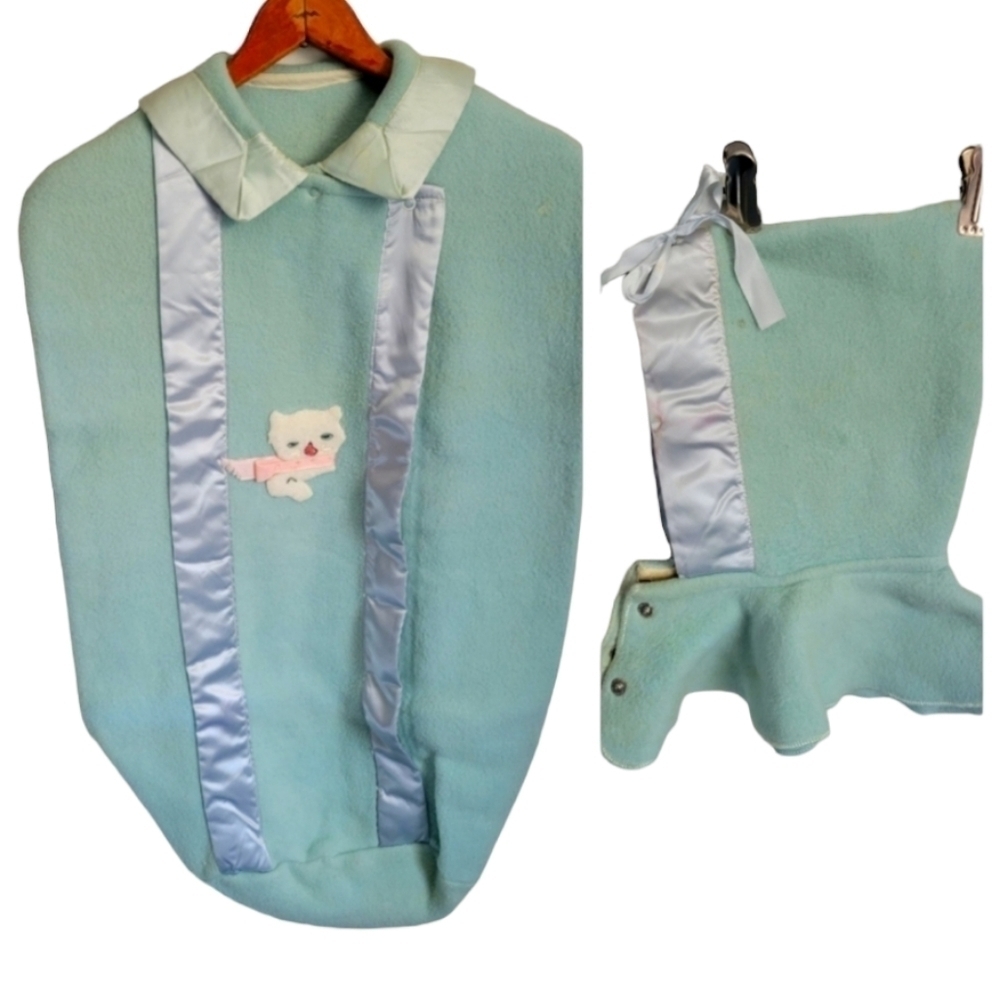 Vintage 1940s baby sleep sack and matching bonnet
